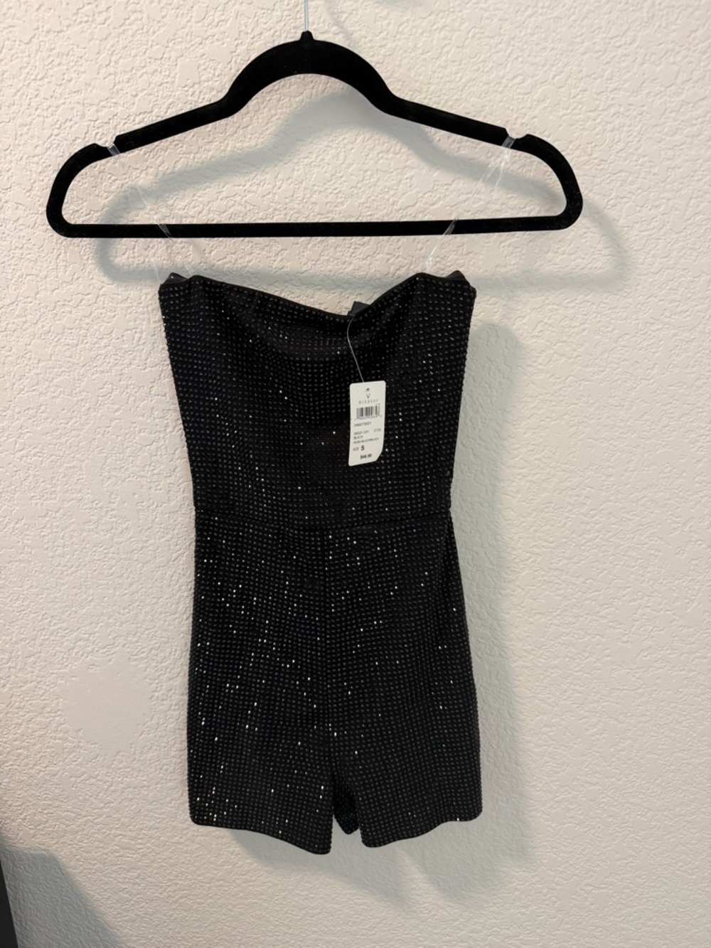 Windsor Black Sparkle Strapless Romper